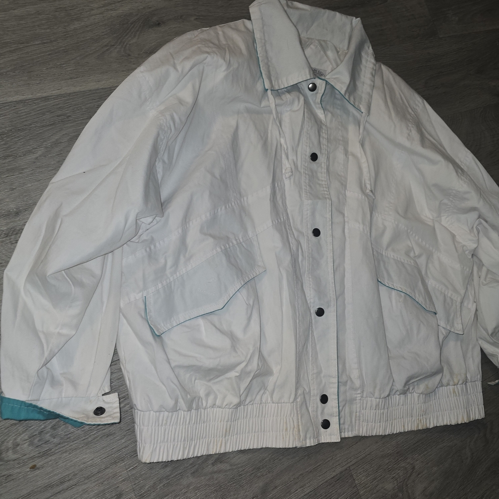 Vintage Jacket with Teal Trim Windbreaker